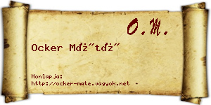 Ocker Máté névjegykártya